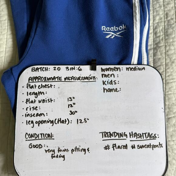 Reebok x Forever 21 Blue Flared Sweatpants Women’s Size Medium - Picture 6 of 6